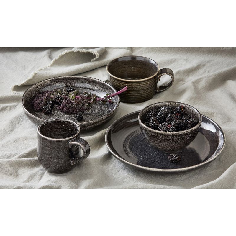 tagltd Loft Speckled Reactive Glaze Stoneware Soup Mug 17 oz. Black Dishwasher Safe, 2 of 5