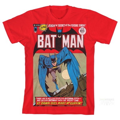 Batman Comic Red Target Book Cover T-shirt Boy\'s :