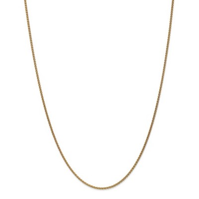 Black Bow Jewelry 1.65mm 14k Yellow Gold Solid Wheat Chain Necklace