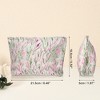 Unique Bargains Travel Zipper-Closure Floral Canvas Makeup Bag Peach Pink 1 Pc - 4 of 4