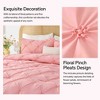BAGOKIE 3 Pieces Floral Pinch Pleat Bed in a Bag Comforter Set for All Season - 3 of 4