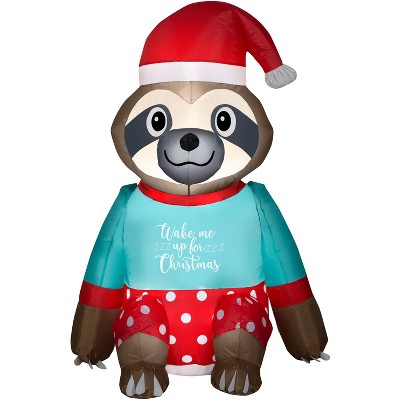 Gemmy Christmas Airblown Inflatable Sloth , 3 ft Tall, Blue