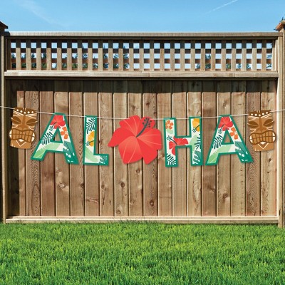 Big Dot of Happiness Tropical Luau - Hawaiian Beach Party Decorations - Aloha - Outdoor Letter Banner