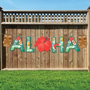 Big Dot of Happiness Tropical Luau - Hawaiian Beach Party Decorations - Aloha - Outdoor Letter Banner - 1 of 4