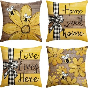 LISM Throw Pillow Covers Polyester Pillow Case Set of 4 - 1 of 4