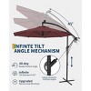 10 FT Hanging Cantilever Umbrella with 360 Degree Rotation, 8 Ribs Offset Patio Umbrella Cross Base Support Patio Umbrella with Easy Tilt Adjustment - 3 of 4