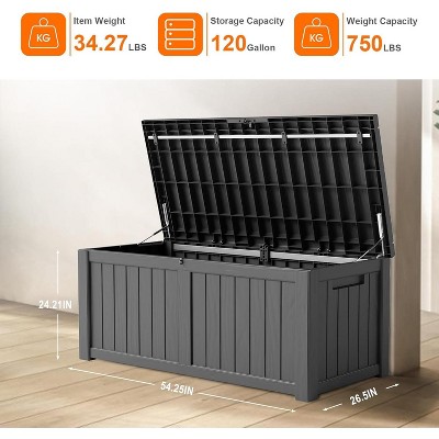 YARDGRACE large gallon resin deck box, lockable terrace indoor and outdoor storage box, waterproof storage box