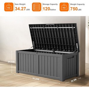 YARDGRACE large gallon resin deck box, lockable terrace indoor and outdoor storage box, waterproof storage box - 1 of 4