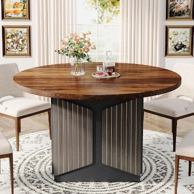 Tribesigns 47-Inch Wood Round Dining Table for 4-6 People