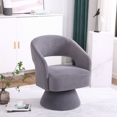 Swivel Accent Chair, Armchair, Round Fabric Barrel Chair, With Armrests, Lazy Sofa, Comfy Chair, Accent Barrel Chair