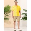 Lars Amadeus Men's Summer Stripe Polka Dots Short Sleeves Button Patchwork Hawaiian Shirt - 4 of 4