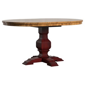 South Hill Oval Extendable Pedestal Base Dining Table - Red - Inspire Q