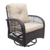 Osparple Outdoor Furniture Set Bistro Set Wicker Woven Rocking Chairs with Cushions Glass Coffee Table for Outdoor, Patio, Terrace - 4 of 4