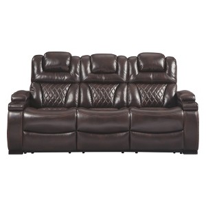 Warnerton Power Reclining Sofa with Adjustable Headrest Chocolate Brown - Signature Design by Ashley
