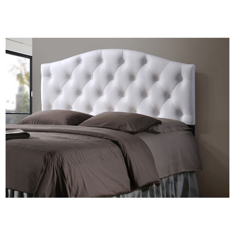Myra Modern And Contemporary Faux Leather Upholstered Button - Tufted Scalloped Headboard - Baxton Studio, 3 of 4
