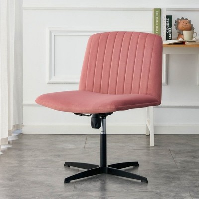 Office Chair Height Adjustable Swivel Rocking Computer Chair Armless Desk Chair 360°Swivel Cushion Chair