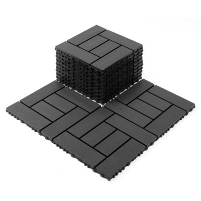 Syemin Carpet Tiles 44 Pieces Interlocking Deck Tiles, Decking Floor Tiles, Indoor and Outdoor Floor Tiles, Courtyard Floor Tiles, Gray, 12"*12"*0.8"