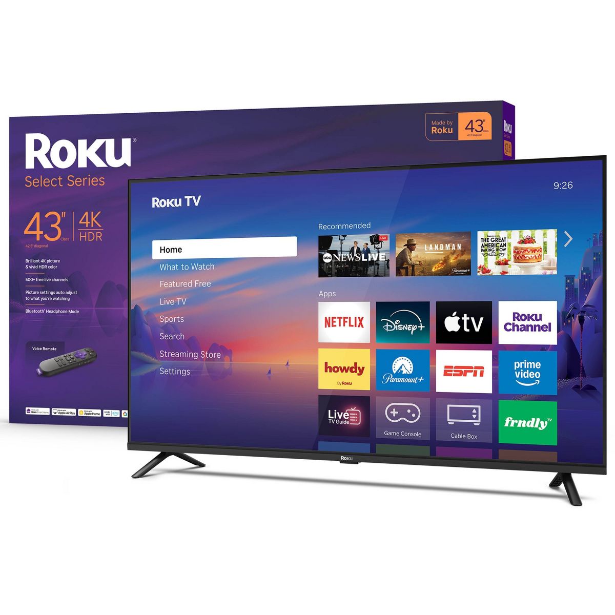 Roku 43" Select Series 4K HDR Smart Roku TV with Remote