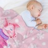 FIONECA Adorable Skating Pig Christmas Blanket with Snowflake Pattern Soft Cozy Holiday Throw 40x50 inches - 4 of 4