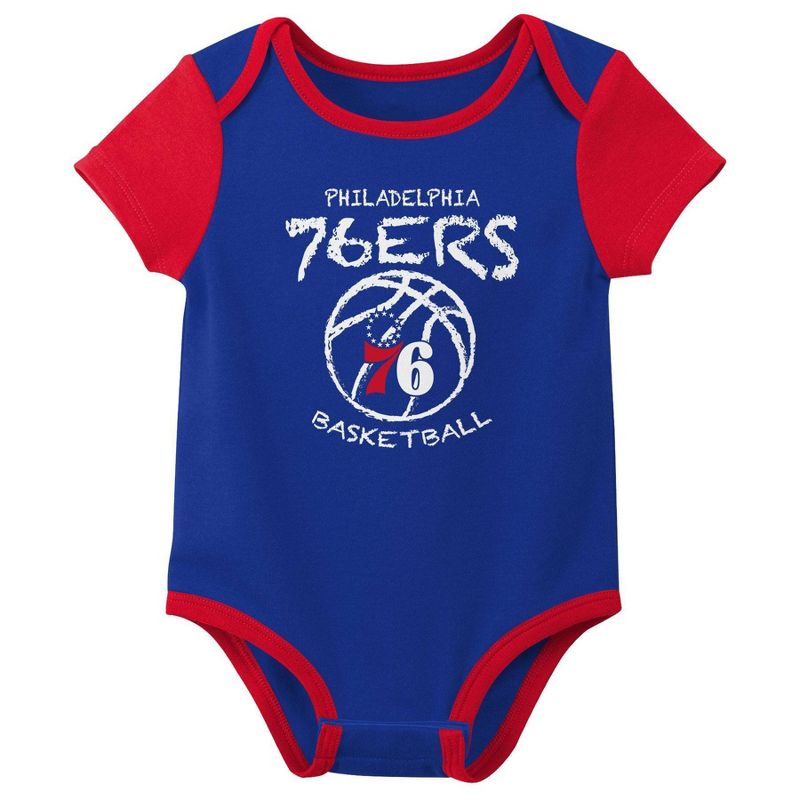 NBA Philadelphia 76ers Infant Boys&#39; 3pk Bodysuit Set, 4 of 5