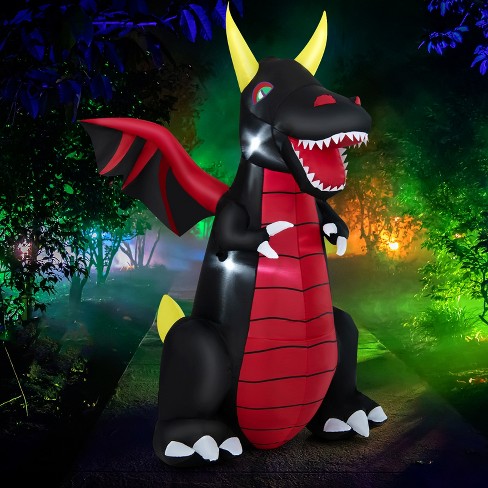 Costway 8 ft. Halloween Inflatable Fire Dragon Giant Blow up