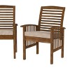 Modern 2-Piece Slat-Back Patio Chairs with Cushions - 3 of 4