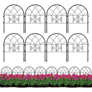 25.78in H x 6.5ft L Metal Garden Fence Panels, Rustproof No Dig Fence for Yard Decor, Pet Barrier & Flower Bed Edging, Easy Install​, 8Pcs Panel - 1 of 4