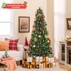 Costway 5/6/7 FT Christmas Tree Artificial Xmas Tree with 8 Lighting Modes 49/64/80 Warm LED Lights - 2 of 4
