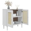 vidaXL Sideboard SENJA Rattan Look White 31.5 in.x13.8 in.x31.5 in. Solid Wood Pine - 4 of 4