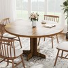 47 Inch Round Dining Table for 4 with Wood Base, Circle Kitchen Table for Dining Room, Living Room - 4 of 4