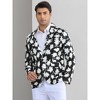 Lars Amadeus Men's Slim Fit One Button Prom Floral Print Blazer Jacket - 2 of 4