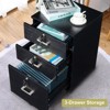 Karl Home 3-Drawer Black MDF 19.69in. W Vertical File Cabinet - 4 of 4