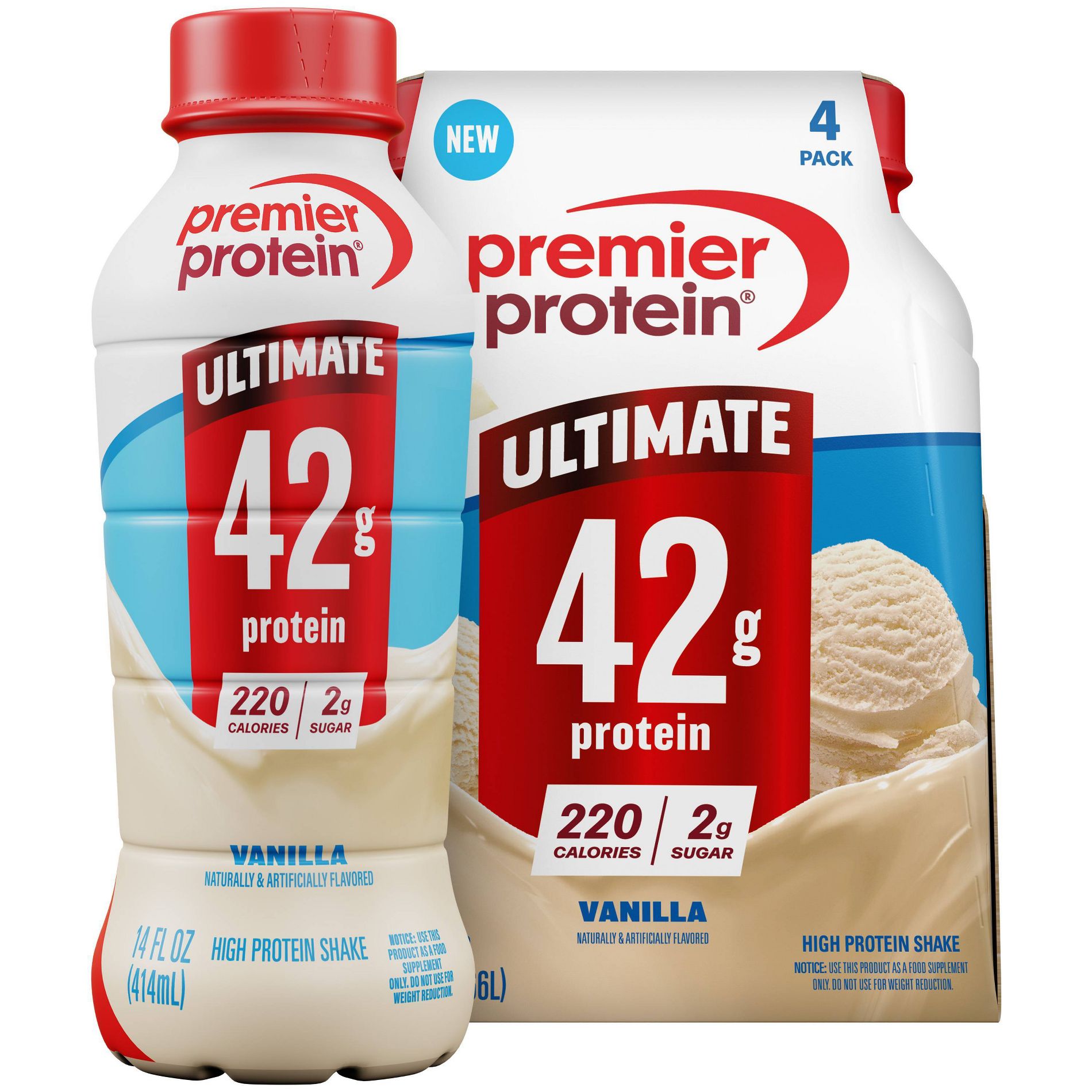Premier Protein Ready To Drink Vanilla Whey Protein Shakes - 42g Protein - 4pk/14 fl oz