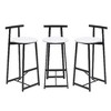 Kumasinova 3-Peice Counter Height Bar Stools with Steel Base, Counter Stools with Backrest & Footrest, Armless Dining Chairs, Counter Height Stools - 4 of 4