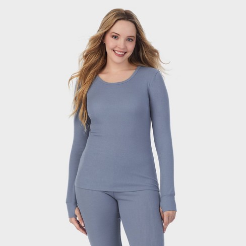 Warm Essentials By Cuddl Duds Women s Retro Ribbed Long Sleeve