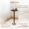 COZAYH Small Pedestal End Table, Living Room Furniture, Light Espresso, Set of 2 - 2 of 4