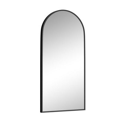 Lirago 47" x 22" 2PC Arched Hanging Bathroom Mirror with Black Scratch-Resistant Aluminum Alloy Frame