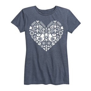 Women's - Instant Message - Scandinavian Heart Short Sleeve Graphic T-Shirt - 1 of 4