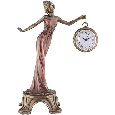 Dahlia Studios Time Figurine with Clock 17 1/2" Statue