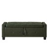 Gulches 48inch Ottoman Bench with Storage Upholstered Tufted Faux Leather PU for Bedroom Living Room Hallway Dark Green - 4 of 4