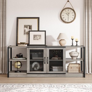 TV Stand for 65+ Inch TV, Industrial Entertainment Center TV Media Console Cabinet - 1 of 4