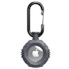 Vena Round TPU Case for Apple AirTag Holder Keychain Cover With Keychain Ring, Gray - 3 of 4