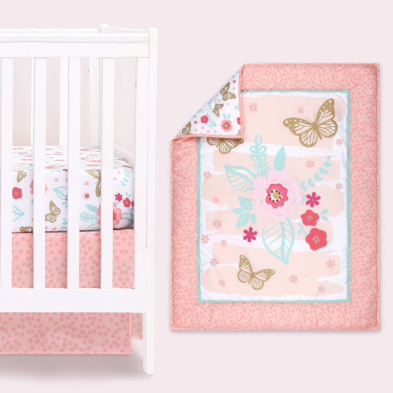 The Peanutshell Aflutter Crib Bedding Set, 4pc to 12 Pc, For Girls, 2 of 9