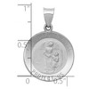 Black Bow Jewelry 14k White Gold Hollow Guardian Angel Medal Pendant, 19mm (3/4 Inch) - 4 of 4