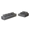 Corduroy L-Shaped Modular Sectional Sofa with Chaise, 4-Piece Cloud Couch with Neck Support Pillows and Deep Cushions for Living Room and Bedroom - 3 of 4