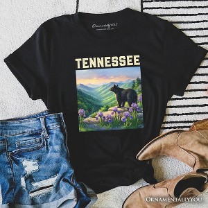 Scenic Tennessee State Great Mountains T-Shirt, Black Bear and Wildflower Nature Tee and Travel Souvenir | OrnamentallyYou - 1 of 4