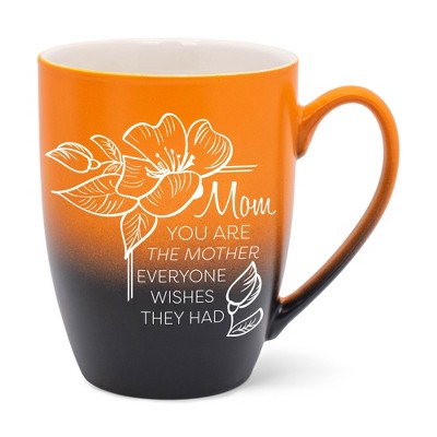 Elanze Designs Mom You Are The Mother Everyone Wishes They Had Two Toned Ombre Matte Orange and Black 12 ounce Ceramic Stoneware Coffee Cup Mug