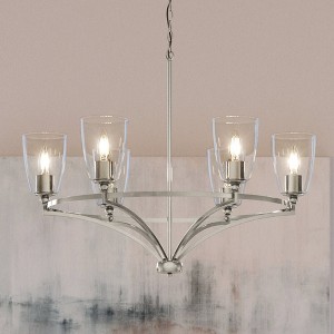 Urban Ambiance Luxury Transitional Chandelier 14''H x 30''W,  Brushed Nickel Finish,  Coronado Collection, UHP4263 - 1 of 4