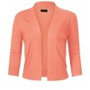 Women's 3/4 Sleeve Open Front Cropped Cardigan Sweater Lightweight Knit Short Bolero Shrugs - 2 of 4