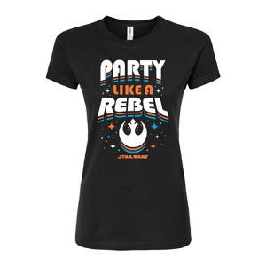 Women's - Star Wars - Party Like A Rebel Fitted Graphic T-Shirt - 1 of 2